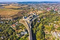 Aerial view from drone over of the Kamianets-Podilskyi Castle Royalty Free Stock Photo