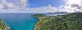 Aerial view drone shot Amazing panorama phuket island. Beautiful island in thailand Amazing High angle view Island seashore with