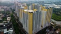 Aerial View or Drone Shot. Beautiful Modern apartment building central business district at bekasi