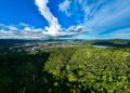 Aerial view drone shot of Mountains Forest trees nature environment background Royalty Free Stock Photo