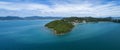 Aerial view drone shot of panorama phuket island beautiful island in thailand.