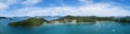 Aerial view drone shot of panorama phuket island beautiful island in thailand.