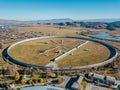 Aerial view from drone to big radio telescope RATAN-600 SAO RAS. Zelenchukskaya, Karachay-Cherkessia, Russia Royalty Free Stock Photo