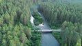 Aerial view from drone to mountain Sema river