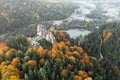 Aerial view from drone to Tustan fortress