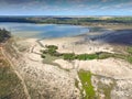 Aerial view of drought affected wetlands River Murray