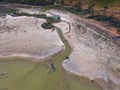 Aerial view of drought affected wetlands River Murray Royalty Free Stock Photo
