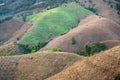 Aerial view of drought mountains with agriculture areas Royalty Free Stock Photo