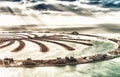 Aerial view of Dubai Palm Jumeirah Island, UAE Royalty Free Stock Photo