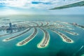 Aerial view of Dubai Palm Jumeirah island, UAE Royalty Free Stock Photo