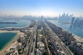 Aerial view Dubai Palm Jumeirah island, United Arab Emirates Royalty Free Stock Photo