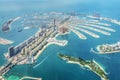 Aerial view of Dubai Palm Jumeirah island, UAE Royalty Free Stock Photo