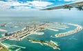 Aerial view of Dubai Palm Jumeirah island, United Arab Emirates Royalty Free Stock Photo