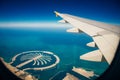 Aerial view of Dubai Palm Jumeirah island, United Arab Emirates Royalty Free Stock Photo