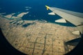 Aerial view of Dubai Palm Jumeirah island, United Arab Emirates Royalty Free Stock Photo