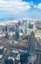 Aerial view of Dubai skyline, UAE Royalty Free Stock Photo