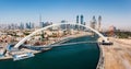 Aerial view of Dubai from the water canal