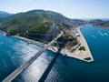 Aerial view of Dubrovnik bridge - entrance to the city.