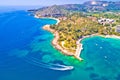 Aerial view of Dubrovnik emerald coastline in Srebreno