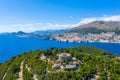 Aerial view of Dubrovnik and Lokrum island in Croatia Royalty Free Stock Photo