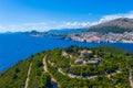 Aerial view of Dubrovnik and Lokrum island in Croatia Royalty Free Stock Photo