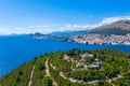 Aerial view of Dubrovnik and Lokrum island in Croatia Royalty Free Stock Photo