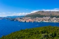 Aerial view of Dubrovnik and Lokrum island in Croatia Royalty Free Stock Photo