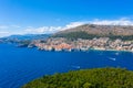 Aerial view of Dubrovnik and Lokrum island in Croatia Royalty Free Stock Photo
