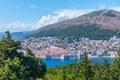 Aerial view of Dubrovnik and Lokrum island in Croatia Royalty Free Stock Photo