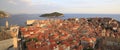Aerial view of Dubrovnik Old Town with red roofs on the foreground Royalty Free Stock Photo