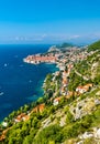 Aerial view of Dubrovnik with the Adriatic Sea in Croatia Royalty Free Stock Photo