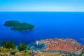 Aerial view at Dubrovnik Riviera, Croatia. Royalty Free Stock Photo