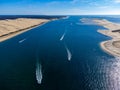 Aerial view of Dune of Pilat tallest sand dune in Europe located in La Teste-de-Buch in Arcachon Bay area, France southwest of