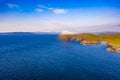 Aerial view of Dunmore head with Portnoo and Inishkeel island in County Donegal - Ireland