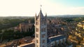 Siena Cathedral or Duomo di Siena, aerial view at sunset, Tuscany, Italy Royalty Free Stock Photo