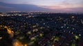 Aerial view at dusk of home village in bangkok thailand use for