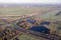 Aerial view Dutch Freeway near Rotterdam, The Netherlands Royalty Free Stock Photo