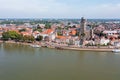 Aerial view of the Dutch medieval city of Deventer in The Netherlands