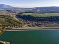 Aerial view of Dyakovo Reservoir, Bulgaria