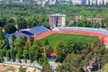 Aerial view of the Dynamo Stadium in Kharkiv, Ukraine