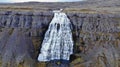 Aerial view of Dynjandi waterfall in Iceland