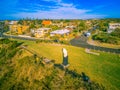 Aerial view of the Eagle Bunjil sculpture in Frankston, Victoria, Australia.