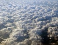 Aerial view of earth covered in clouds Royalty Free Stock Photo