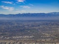 Aerial view of East Los Angeles, Bandini, view from window seat Royalty Free Stock Photo