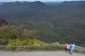 Aerial view of Echo Point Three Sisters lookout in Katoombaa at