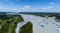 The aerial view with a ecosystem of the River lagoon Valley