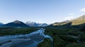 The aerial view with a ecosystem of the River lagoon Valley