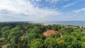 Aerial view of the edge of the Vistula Lagoon, Poland Royalty Free Stock Photo