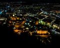Aerial view of Edinburgh castle in the night Royalty Free Stock Photo