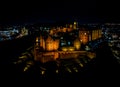 Aerial view of Edinburgh castle in the night Royalty Free Stock Photo